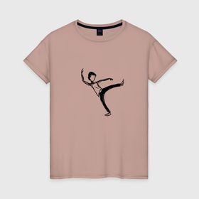 Женская футболка хлопок с принтом Тень человека в Новосибирске, 100% хлопок | прямой крой, круглый вырез горловины, длина до линии бедер, слегка спущенное плечо | 