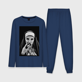 Мужская пижама с лонгсливом хлопок с принтом Готическая монахиня в Курске,  |  | 