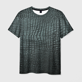 Мужская футболка 3D с принтом Кожа крокодила   fashion в Екатеринбурге, 100% полиэфир | прямой крой, круглый вырез горловины, длина до линии бедер | 