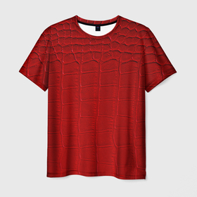Мужская футболка 3D с принтом Crocodile skin   texture   fashion в Курске, 100% полиэфир | прямой крой, круглый вырез горловины, длина до линии бедер | 