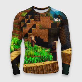 Мужской рашгард 3D с принтом Minecraft ферма в городе Новоалтайск,  |  | 