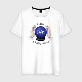Мужская футболка хлопок с принтом Гороскоп для знака зодиака стрелец в Кировске, 100% хлопок | прямой крой, круглый вырез горловины, длина до линии бедер, слегка спущенное плечо. | 
