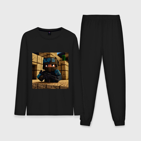 Мужская пижама хлопок (с лонгсливом) с принтом Counter Strike в стиле Minecraft в Белгороде,  |  | 