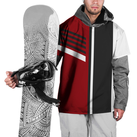 Накидка на куртку 3D с принтом Красные, белые, чёрные полосы в Тюмени, 100% полиэстер |  | Тематика изображения на принте: 