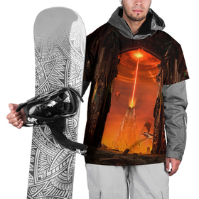 Накидка на куртку 3D с принтом Doom врата ада в Петрозаводске, 100% полиэстер |  | Тематика изображения на принте: 