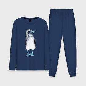 Мужская пижама с лонгсливом хлопок с принтом смешная птица в Кировске,  |  | 