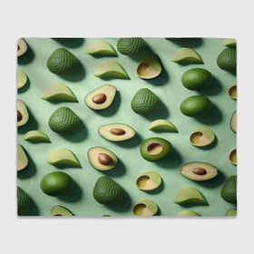 Плед 3D с принтом Сочный авокадо в Курске, 100% полиэстер | закругленные углы, все края обработаны. Ткань не мнется и не растягивается | 
