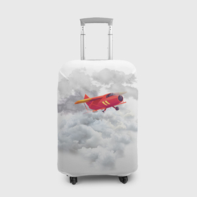 Чехол для чемодана 3D с принтом Самолёт в облаках , 86% полиэфир, 14% спандекс | двустороннее нанесение принта, прорези для ручек и колес | 