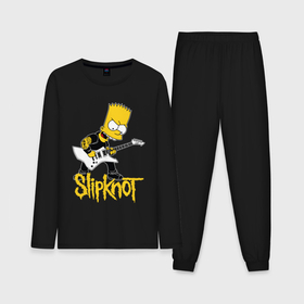 Мужская пижама хлопок (с лонгсливом) с принтом Slipknot Барт Симпсон рокер в Кировске,  |  | 