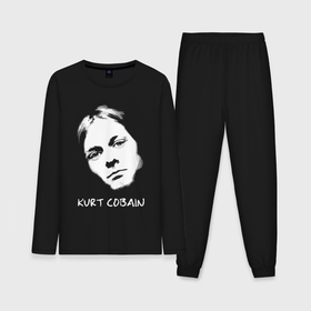 Мужская пижама с лонгсливом хлопок с принтом Kurt Cobain портрет в Курске,  |  | 