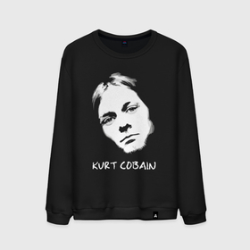 Мужской свитшот хлопок с принтом Kurt Cobain портрет , 100% хлопок |  | Тематика изображения на принте: 
