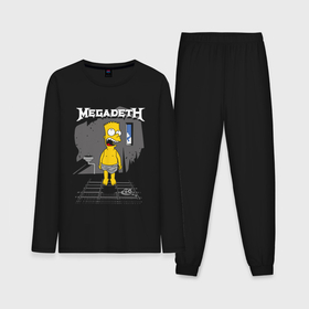 Мужская пижама с лонгсливом хлопок с принтом Megadeth Барт Симпсон в Курске,  |  | 