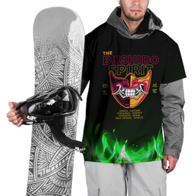 Накидка на куртку 3D с принтом Bushido Spirit  and fire в Тюмени, 100% полиэстер |  | Тематика изображения на принте: 