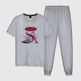 Мужская пижама хлопок с принтом Longboard в Санкт-Петербурге, 100% хлопок | брюки и футболка прямого кроя, без карманов, на брюках мягкая резинка на поясе и по низу штанин
 | 