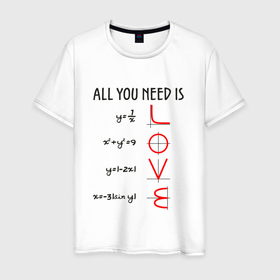 Мужская футболка хлопок с принтом All you need в Белгороде, 100% хлопок | прямой крой, круглый вырез горловины, длина до линии бедер, слегка спущенное плечо. | 