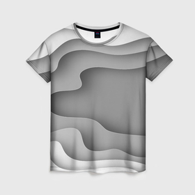 Женская футболка 3D с принтом Множество оттенков серого в разломе в Рязани, 100% полиэфир ( синтетическое хлопкоподобное полотно) | прямой крой, круглый вырез горловины, длина до линии бедер | 
