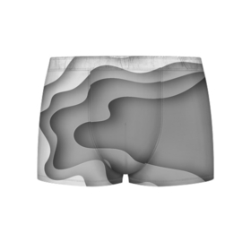 Мужские трусы 3D с принтом Множество оттенков серого в разломе в Белгороде, 50% хлопок, 50% полиэстер | классическая посадка, на поясе мягкая тканевая резинка | Тематика изображения на принте: 
