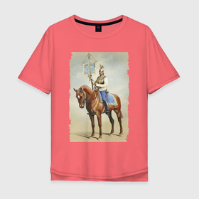 Мужская футболка хлопок Oversize с принтом Лейб Гвардии Кирасирский полк в Белгороде, 100% хлопок | свободный крой, круглый ворот, “спинка” длиннее передней части | 