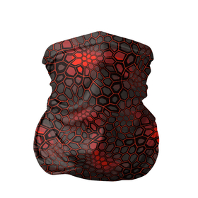 Бандана-труба 3D с принтом Красно черная объемная броня в Екатеринбурге, 100% полиэстер, ткань с особыми свойствами — Activecool | плотность 150‒180 г/м2; хорошо тянется, но сохраняет форму | Тематика изображения на принте: 