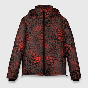 Мужская зимняя куртка 3D с принтом Красно черная объемная броня в Петрозаводске, верх — 100% полиэстер; подкладка — 100% полиэстер; утеплитель — 100% полиэстер | длина ниже бедра, свободный силуэт Оверсайз. Есть воротник-стойка, отстегивающийся капюшон и ветрозащитная планка. 

Боковые карманы с листочкой на кнопках и внутренний карман на молнии. | 