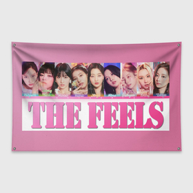 Флаг-баннер с принтом The Feels   k pop , 100% полиэстер | размер 67 х 109 см, плотность ткани — 95 г/м2; по краям флага есть четыре люверса для крепления | 