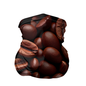 Бандана-труба 3D с принтом Жареные кофейные зерна в Тюмени, 100% полиэстер, ткань с особыми свойствами — Activecool | плотность 150‒180 г/м2; хорошо тянется, но сохраняет форму | Тематика изображения на принте: 