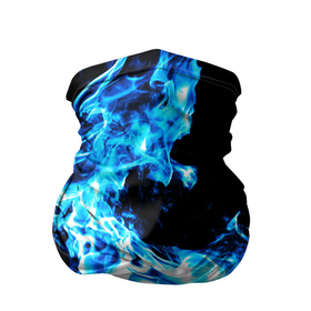 Бандана-труба 3D с принтом Красивый неоновый синий огонь в Новосибирске, 100% полиэстер, ткань с особыми свойствами — Activecool | плотность 150‒180 г/м2; хорошо тянется, но сохраняет форму | 