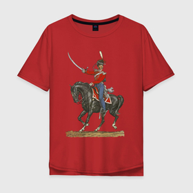 Мужская футболка хлопок Oversize с принтом Обер офицер лейб гвардии казачьего полка в Белгороде, 100% хлопок | свободный крой, круглый ворот, “спинка” длиннее передней части | 