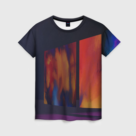 Женская футболка 3D с принтом Абстрактные парящие стеклянные картины в Кировске, 100% полиэфир ( синтетическое хлопкоподобное полотно) | прямой крой, круглый вырез горловины, длина до линии бедер | 