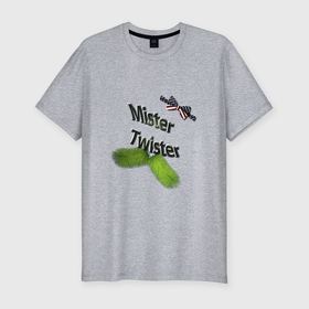 Мужская футболка хлопок Slim с принтом Mister Twister elka в Кировске, 92% хлопок, 8% лайкра | приталенный силуэт, круглый вырез ворота, длина до линии бедра, короткий рукав | 