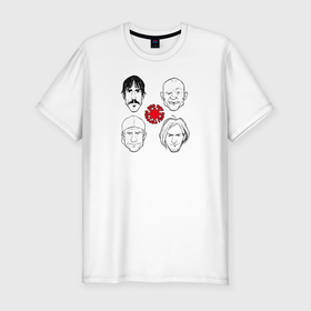 Мужская футболка хлопок Slim с принтом Red Hot Chili Peppers фан арт в Курске, 92% хлопок, 8% лайкра | приталенный силуэт, круглый вырез ворота, длина до линии бедра, короткий рукав | 