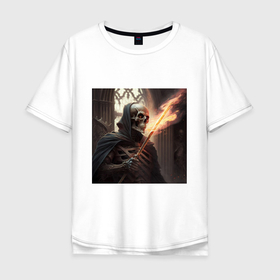 Мужская футболка хлопок Oversize с принтом Хранитель замка в Белгороде, 100% хлопок | свободный крой, круглый ворот, “спинка” длиннее передней части | 