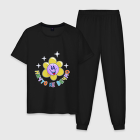 Мужская пижама хлопок с принтом ничто не вечно цветок тоже в Кировске, 100% хлопок | брюки и футболка прямого кроя, без карманов, на брюках мягкая резинка на поясе и по низу штанин
 | 