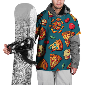 Накидка на куртку 3D с принтом Пицца и разная еда , 100% полиэстер |  | 