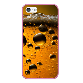 Чехол для iPhone 5/5S матовый с принтом Пиво пенное светлое , Силикон | Область печати: задняя сторона чехла, без боковых панелей | 