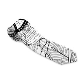 Галстук 3D с принтом Раскраска гламурная совушка в Екатеринбурге, 100% полиэстер | Длина 148 см; Плотность 150-180 г/м2 | Тематика изображения на принте: 