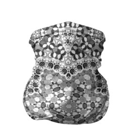 Бандана-труба 3D с принтом Черно белый орнамент мандала в Белгороде, 100% полиэстер, ткань с особыми свойствами — Activecool | плотность 150‒180 г/м2; хорошо тянется, но сохраняет форму | 