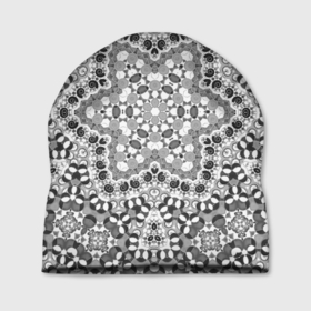 Шапка 3D с принтом Черно белый орнамент мандала в Петрозаводске, 100% полиэстер | универсальный размер, печать по всей поверхности изделия | Тематика изображения на принте: 