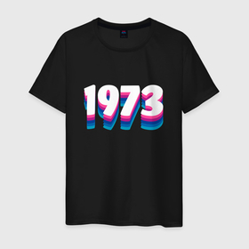 Мужская футболка хлопок с принтом Made in 1973 vintage art в Кировске, 100% хлопок | прямой крой, круглый вырез горловины, длина до линии бедер, слегка спущенное плечо. | 