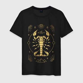 Мужская футболка хлопок с принтом знак зодиака   скорпион в Курске, 100% хлопок | прямой крой, круглый вырез горловины, длина до линии бедер, слегка спущенное плечо. | Тематика изображения на принте: 