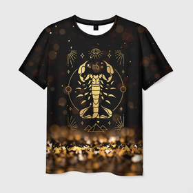 Мужская футболка 3D с принтом Знак зодиака  скорпион в Курске, 100% полиэфир | прямой крой, круглый вырез горловины, длина до линии бедер | Тематика изображения на принте: 