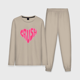 Мужская пижама хлопок (с лонгсливом) с принтом Crush pink color в Петрозаводске,  |  | 