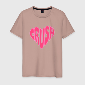 Мужская футболка хлопок с принтом Crush pink color в Петрозаводске, 100% хлопок | прямой крой, круглый вырез горловины, длина до линии бедер, слегка спущенное плечо. | Тематика изображения на принте: 