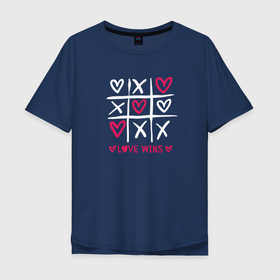 Мужская футболка хлопок Oversize с принтом Love wins love в Белгороде, 100% хлопок | свободный крой, круглый ворот, “спинка” длиннее передней части | 