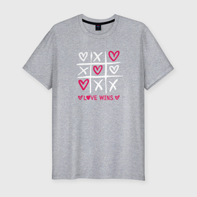 Мужская футболка хлопок Slim с принтом Love wins love в Белгороде, 92% хлопок, 8% лайкра | приталенный силуэт, круглый вырез ворота, длина до линии бедра, короткий рукав | Тематика изображения на принте: 