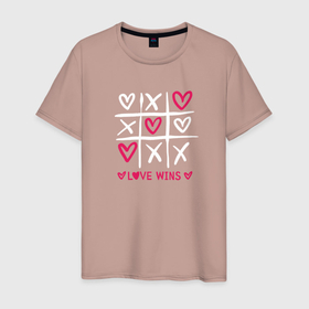 Мужская футболка хлопок с принтом Love wins love в Белгороде, 100% хлопок | прямой крой, круглый вырез горловины, длина до линии бедер, слегка спущенное плечо. | 