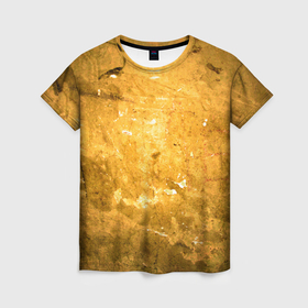 Женская футболка 3D с принтом Золотая абстрактная поверхность в Курске, 100% полиэфир ( синтетическое хлопкоподобное полотно) | прямой крой, круглый вырез горловины, длина до линии бедер | 