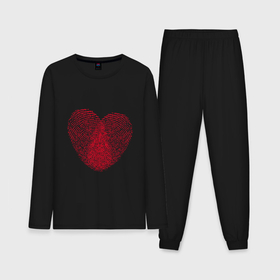 Мужская пижама хлопок (с лонгсливом) с принтом Сердце в виде отпечатков в Курске,  |  | Тематика изображения на принте: 