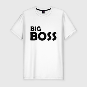 Мужская футболка хлопок Slim с принтом Большой босс   темная в Санкт-Петербурге, 92% хлопок, 8% лайкра | приталенный силуэт, круглый вырез ворота, длина до линии бедра, короткий рукав | 