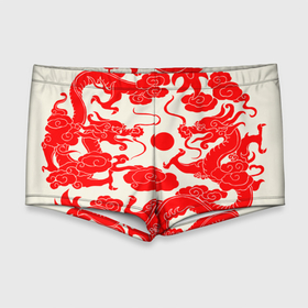 Мужские купальные плавки 3D с принтом Японские красные драконы в Белгороде, Полиэстер 85%, Спандекс 15% |  | Тематика изображения на принте: 
